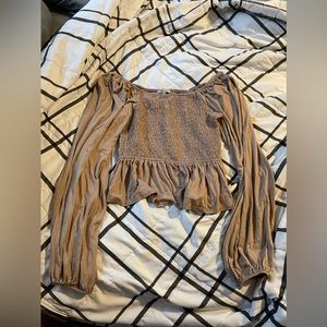 White Birch Soft Smoked Bust long Sleeve Top